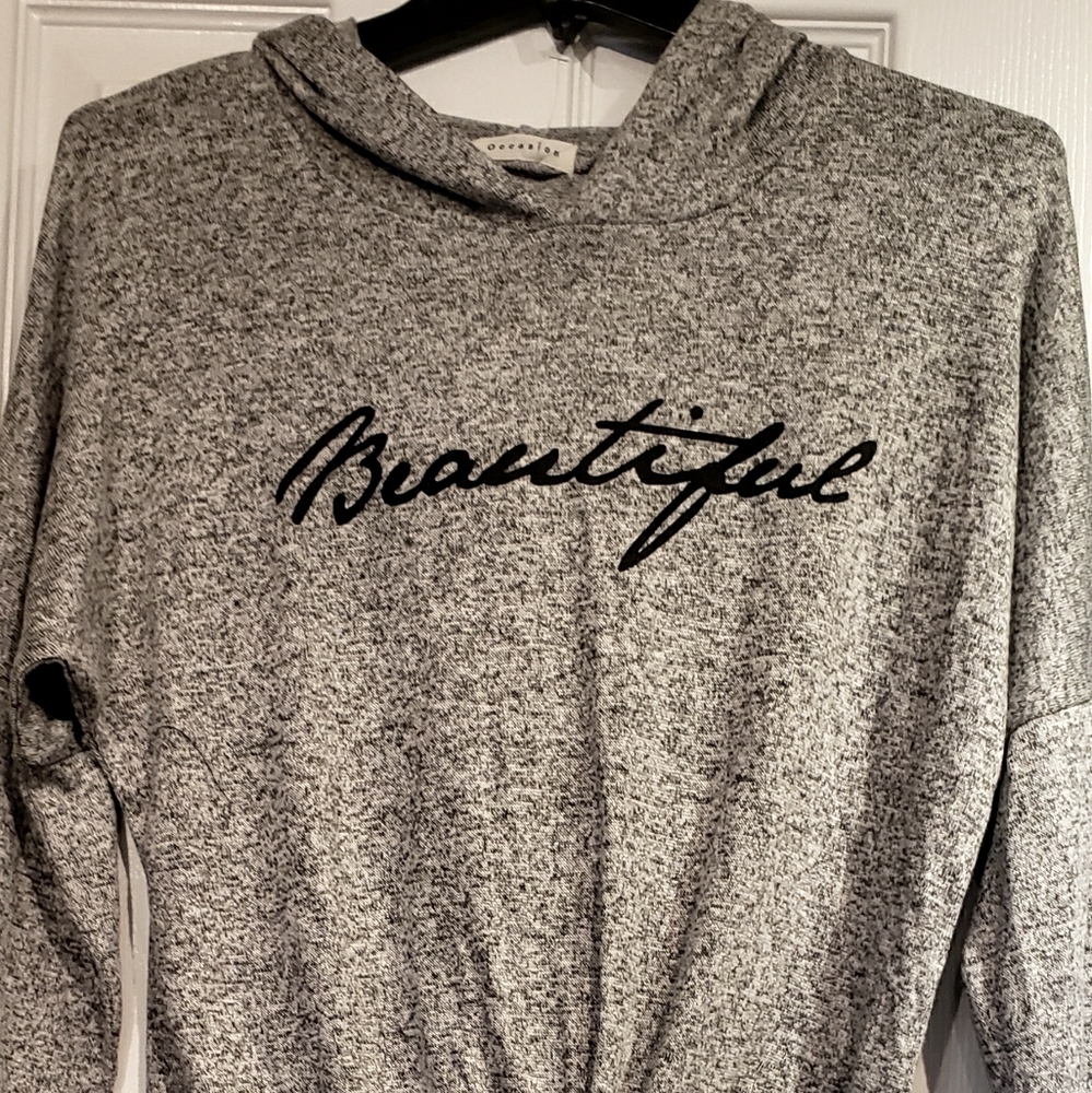 NWT Girls Stylish Letter Embroidered Hoodie